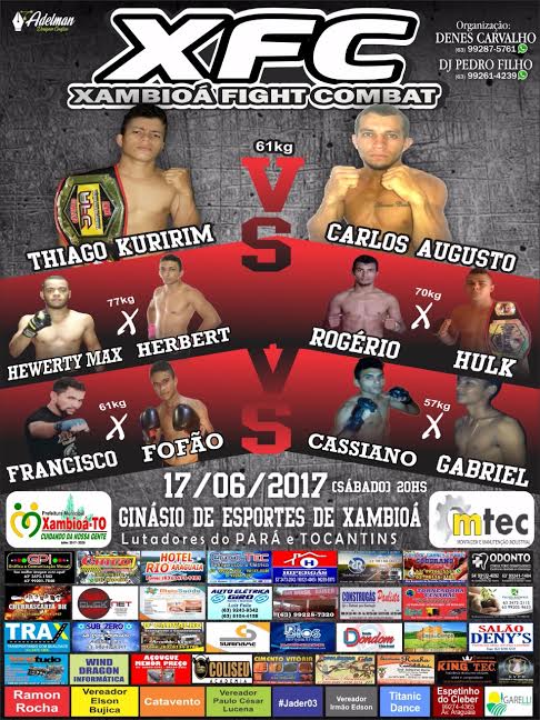 XAMBIOA? FIGHT COMBAT – MMA em TOCANTINS – em 17 de junho de 2017