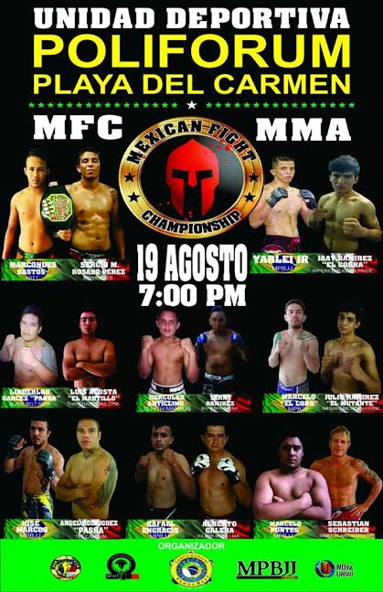 Duelo entre BRASILEIROS e MEXICANOS – Mexican Fight Championship – Primeira ediA�A?o em 19/08 – Playa Del Carmen no MA�xico