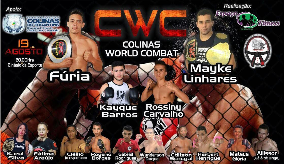 MMA em Colinas – Tocantins Colinas World Combate (CWC) em 19 de agosto