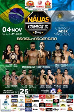 NAUAS COMBAT 9 – Com lutas internacionais.