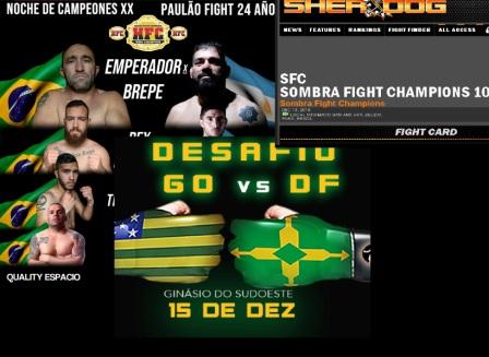 MMA – Eventos de MMA, 13 a 15 de DEZEMBRO no Brasil